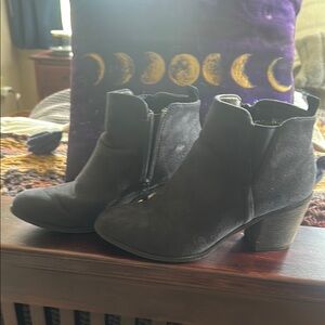 Blue “Suede” Ankle Boots